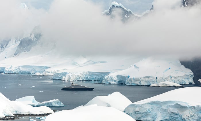 Scenic Eclipse in Hidden Bay, Antarctica