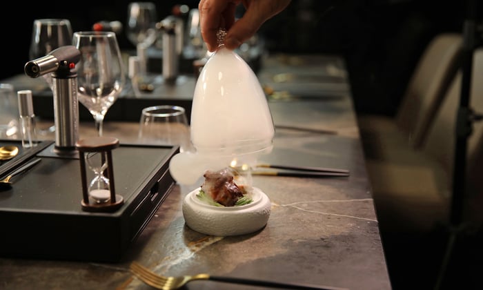 A meal at Chef's Table, Scenic Eclipse