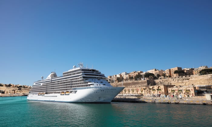 Regent Seven Seas Explorer in Valletta, a popular call on Mediterranean cruises