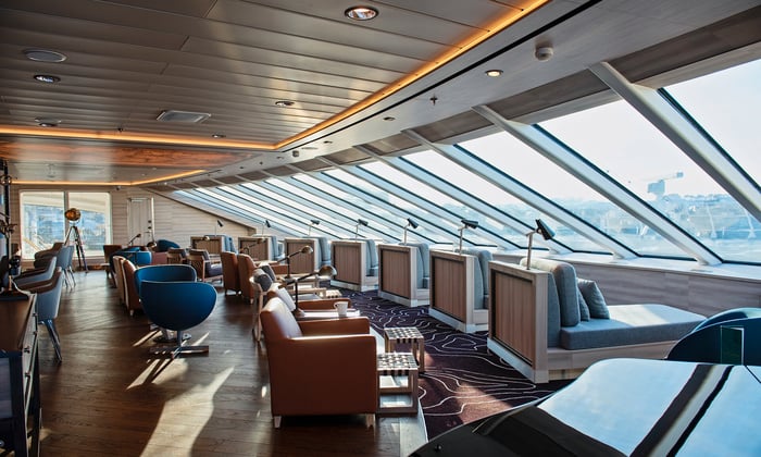 Explorer lounge onboard HX Expeditions's MS Fridjof Nansen