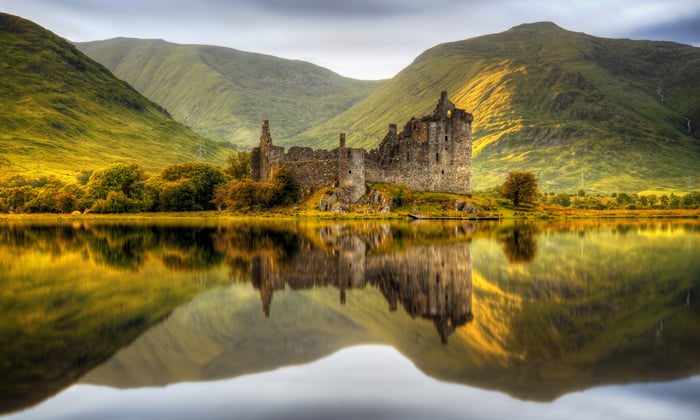 Kilchurn castle in Loch Awe, Scotland