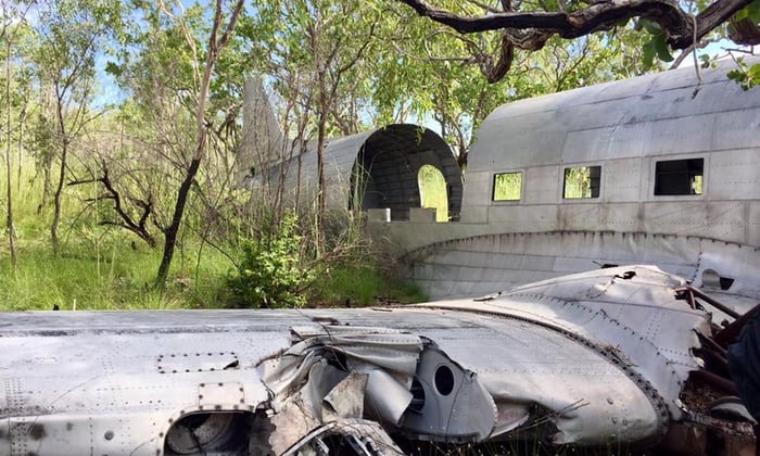 Crashed C-53 plane in the Buccaneer Archipelago, Australia