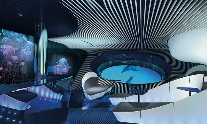 Ponant's underwater Blue Eye Lounge