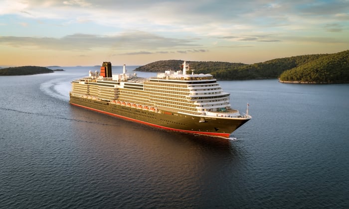 Queen Anne, Cunard's newest vessel, which will host one of the 2028 World Cruises