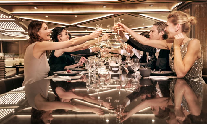 Formal dinner at Indochine restaurant on Silver Muse