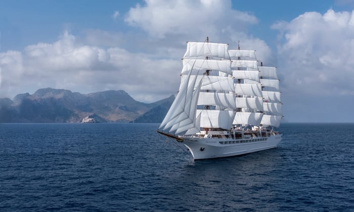 Sea Cloud Spirit at sea