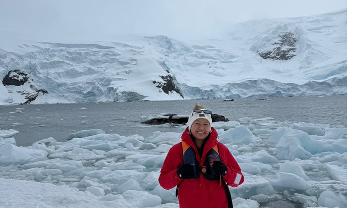 melina in Antarctica with silversea