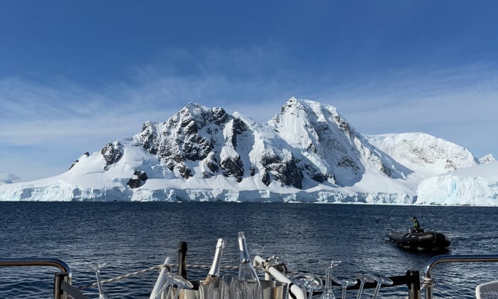 Champagne on board Silver Endeavour in Antarctica