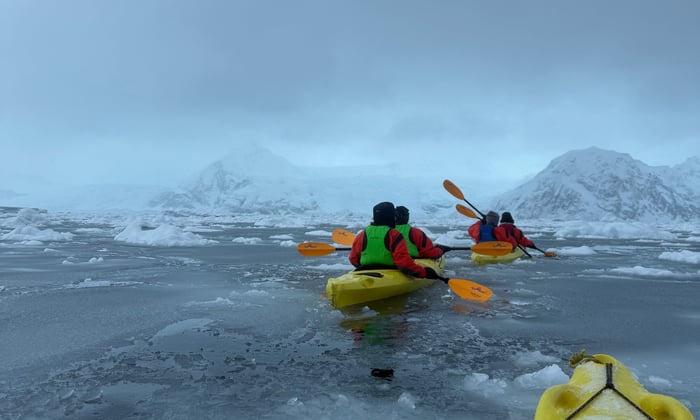 kayaking in Antarctica with Silversea