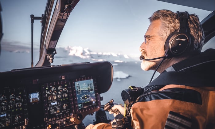 Jonny Mutch, helicopter pilot for Quark Expeditions