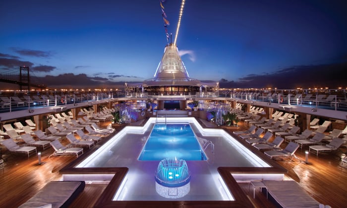 The pool deck onboard Oceania Cruises' Riviera ship