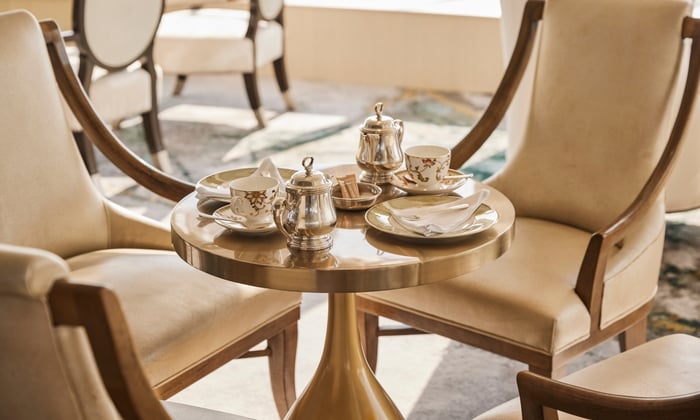Tea Time at Palm Court on board Crystal Symphony