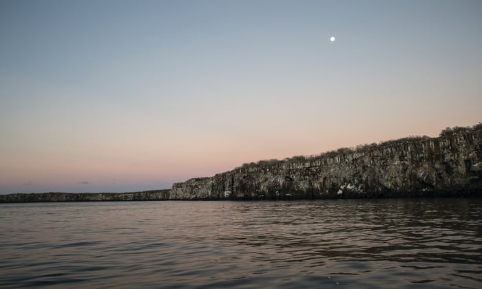 Sunset over the Galapagos coast
