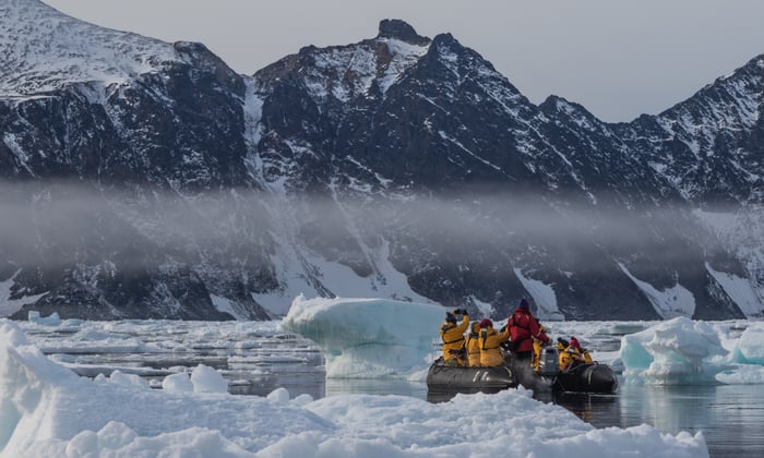 quark expeditions Zodiac exploring Greenland