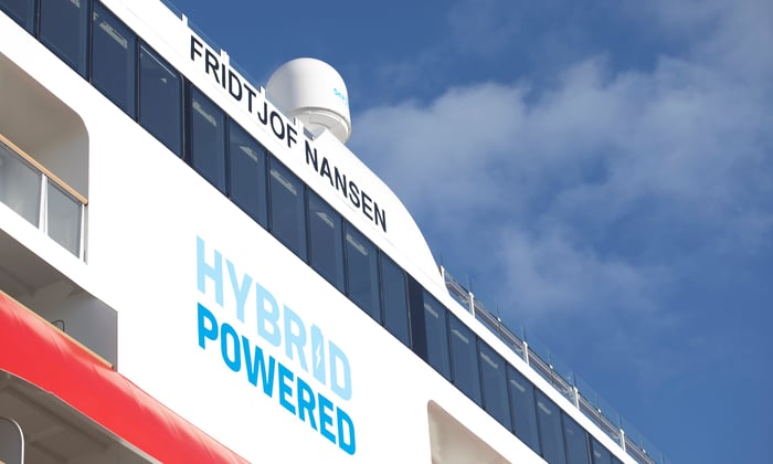 MS Fridtjof Nansen, Hybrid Power banner