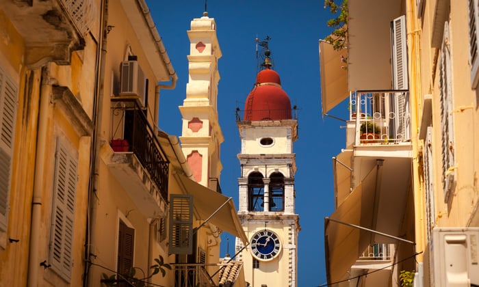 Kerkyra Church of Saint Spyridon of Trimythous, Corfu Greece
