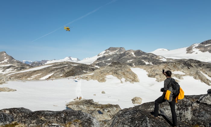 Helicopter in Greenland