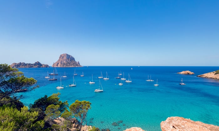 Cala Hort Es Vedra in Ibiza, Spain