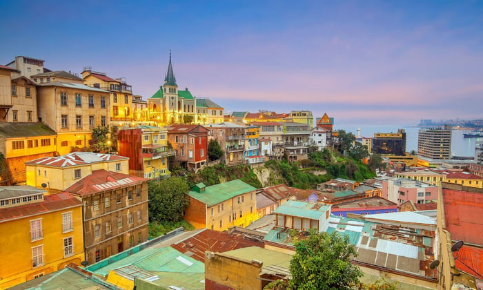 Buildings in Valparaiso, Chile