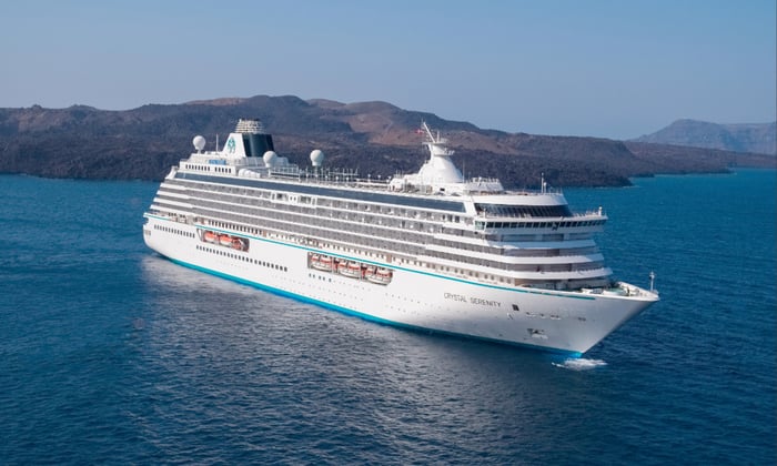Crystal Serenity in Santorini, Greece