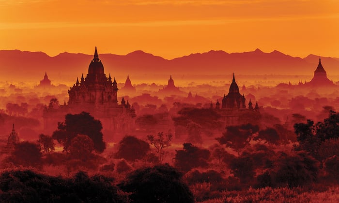 Sunset in Bagan, Myanmar