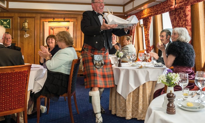 Gala dinner on Hebridean Island Cruises