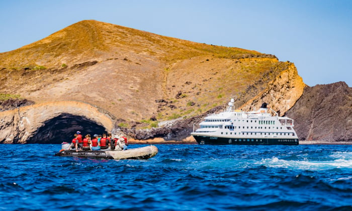 HX Expeditions’ MS Santa Cruz II on Isabela Island, Galápagos