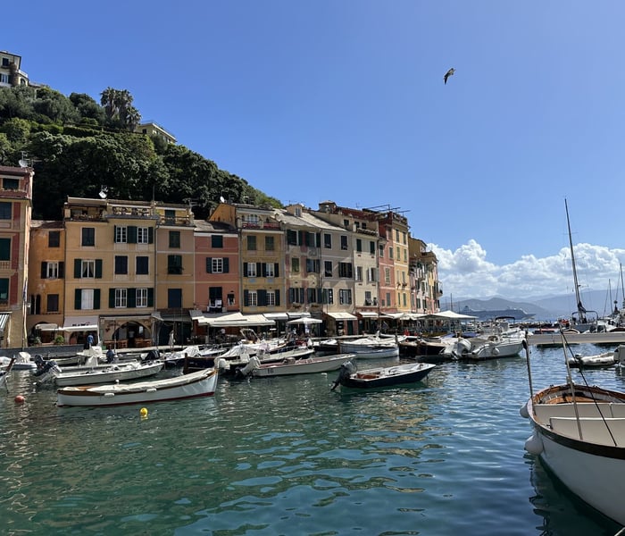 View of Portofino from Crystal Symphony tender during our family Crystal cruise