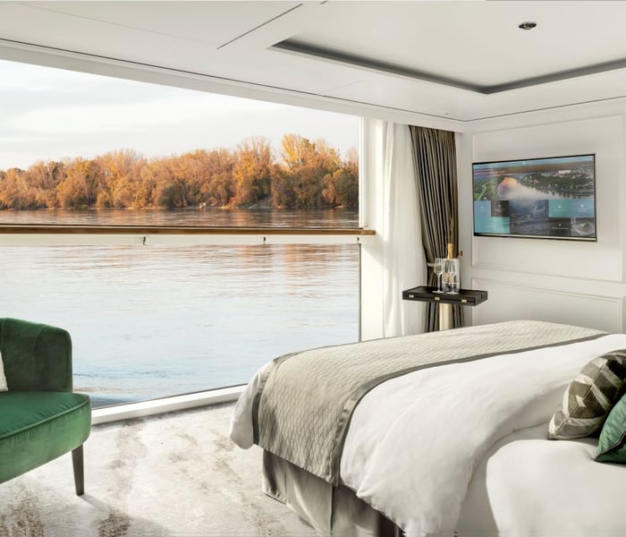 View from a suite on board Riverside Luxury Cruises, one of the best European River Cruise lines