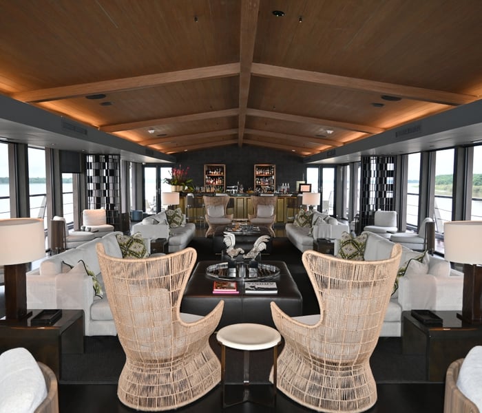 Lounge on board Aqua Nera Amazon river ship