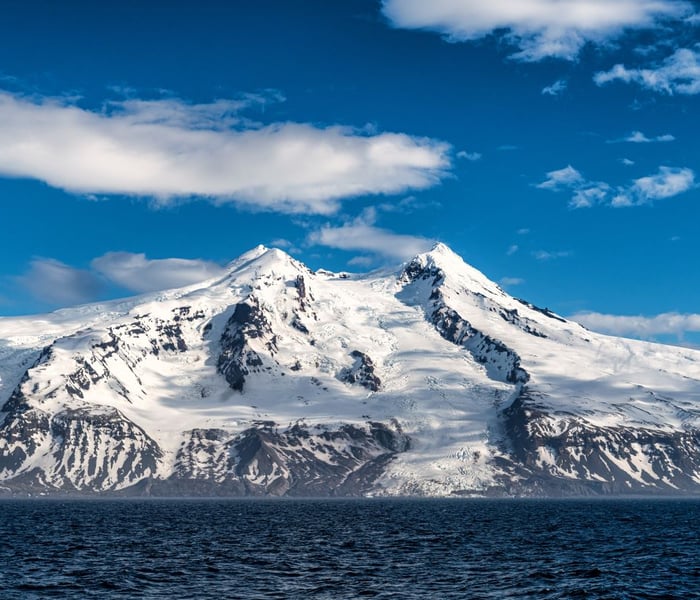 jan mayen volcano in svalbard in the arctic