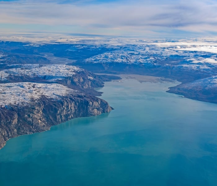 Fjords in Kangerlussuaq in Western Greenland 