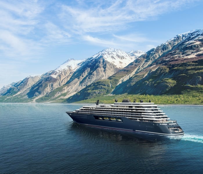 Exterior of the Ritz-Carlton Yacht Collection’s Luminara ship in Alaska