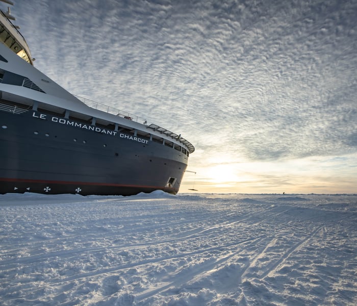 Le Commandant Charcot in the ice 