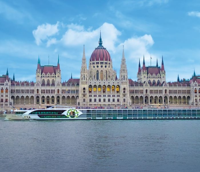 Tauck river cruise ship in Budapest, one of the best river cruise lines in europe
