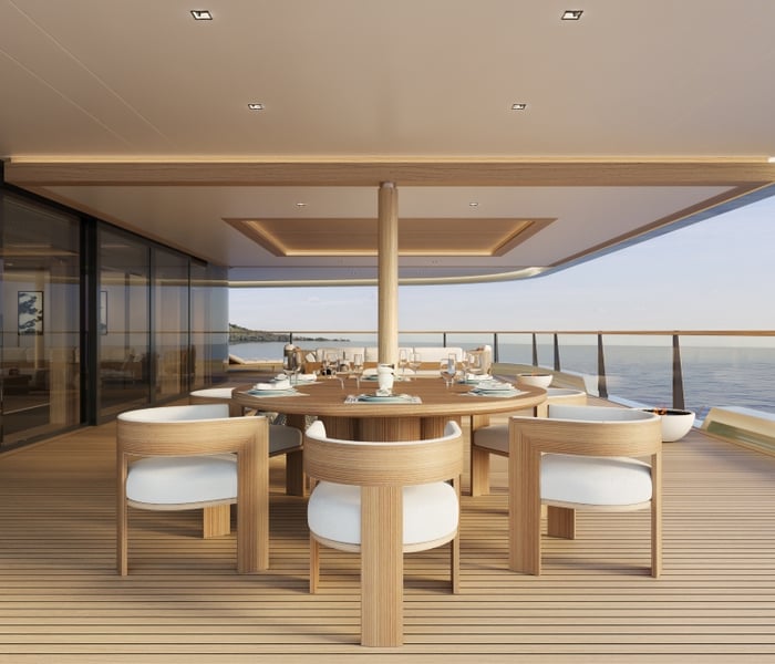 Aman Suite rendering on board Aman at Sea's yacht Amangati