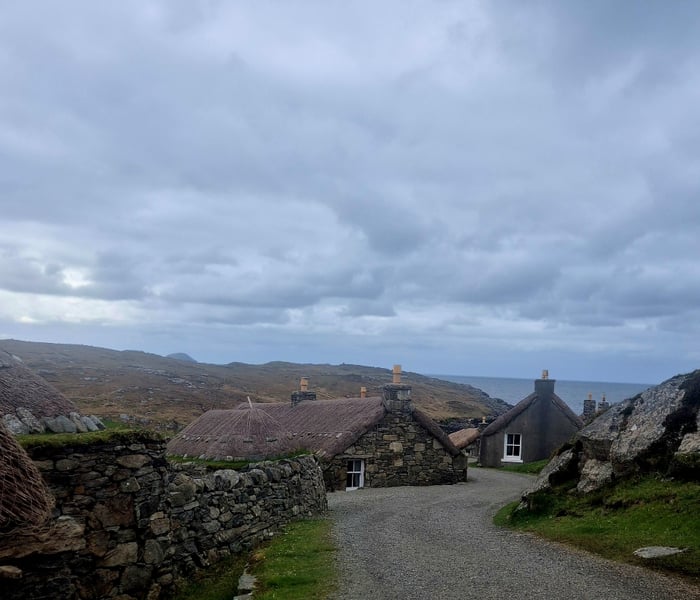 Stornoway stone houses on a Hebridean Princess cruise