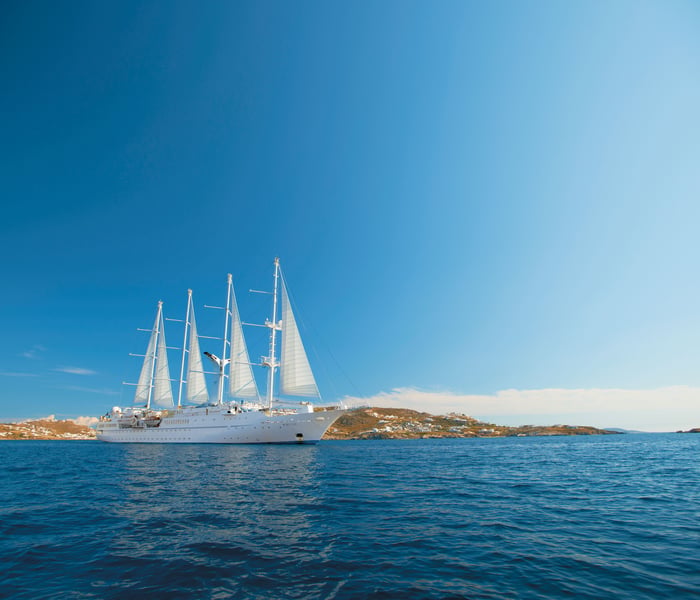 wind star ship sailing in the Mediterranean 