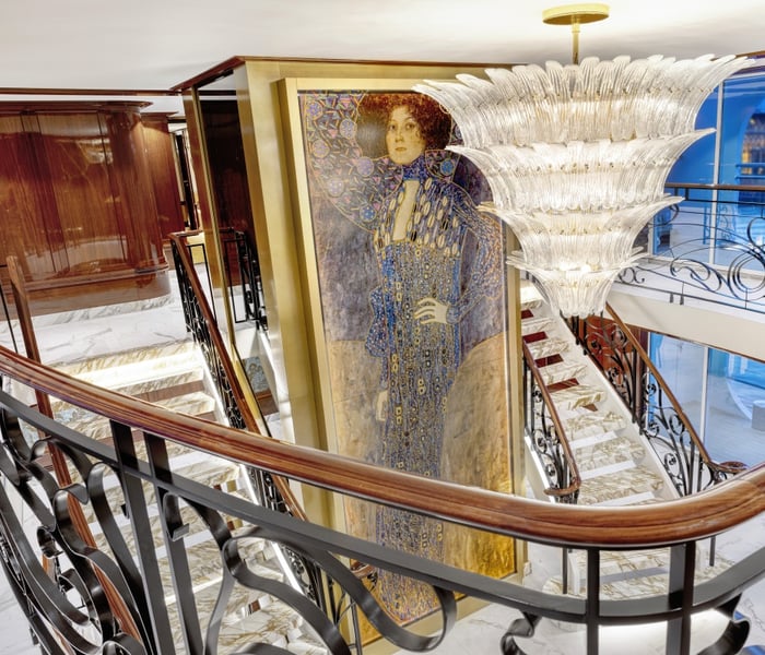 Lobby on board S.S. Emilie