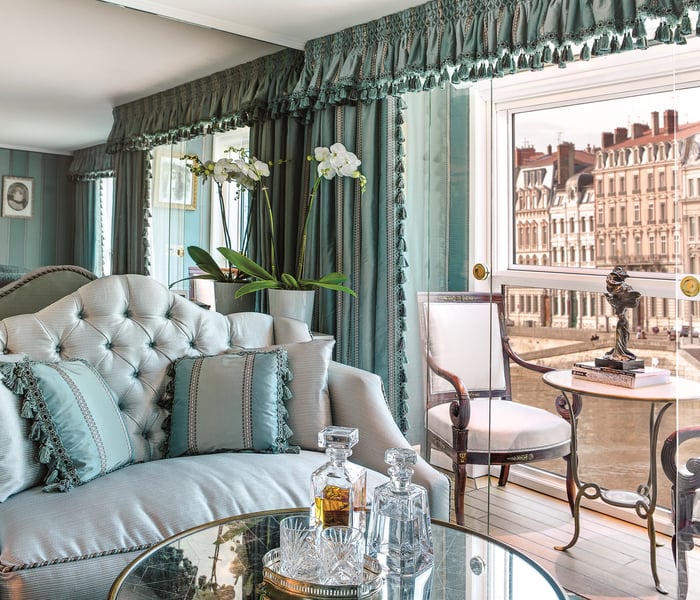 Suite on uniworld river cruises' ss catherine, one of the best european luxury river cruise lines