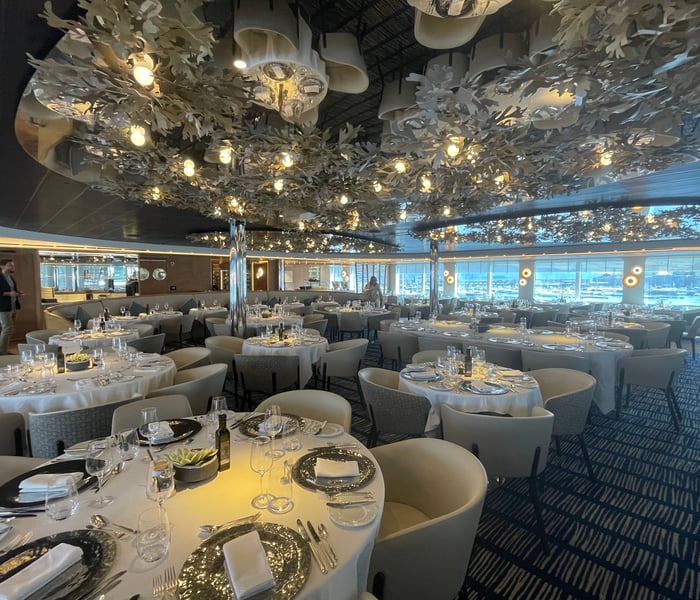 Restaurant on board Ponant's Le Laperouse 