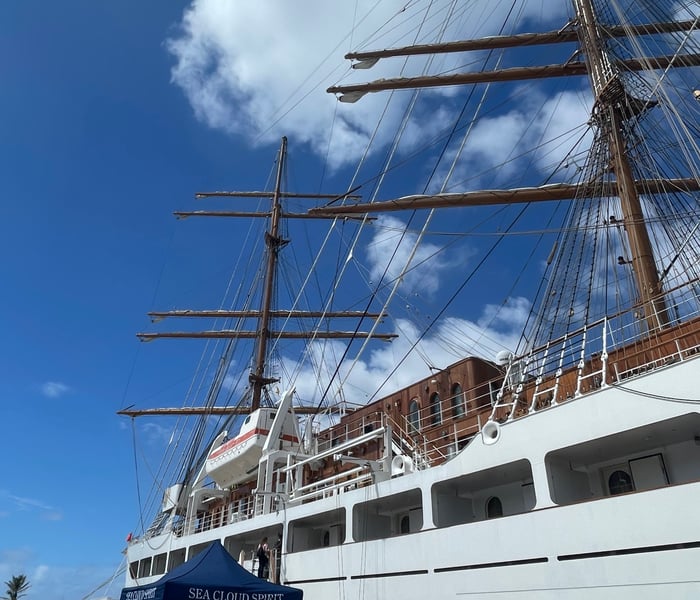 sea cloud spirit sailing in the canary islands