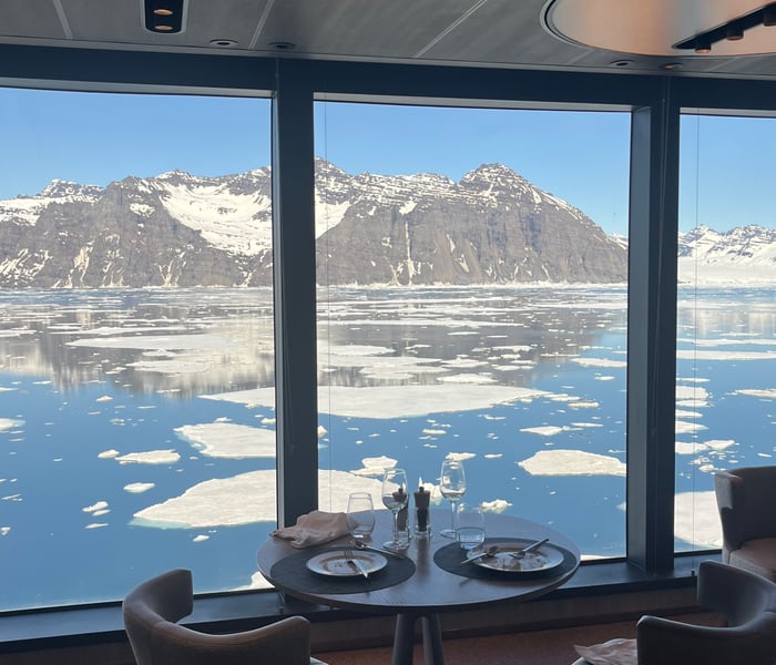 Sila Buffet restaurant, Le Commandant Charcot, Ponant in Greenland