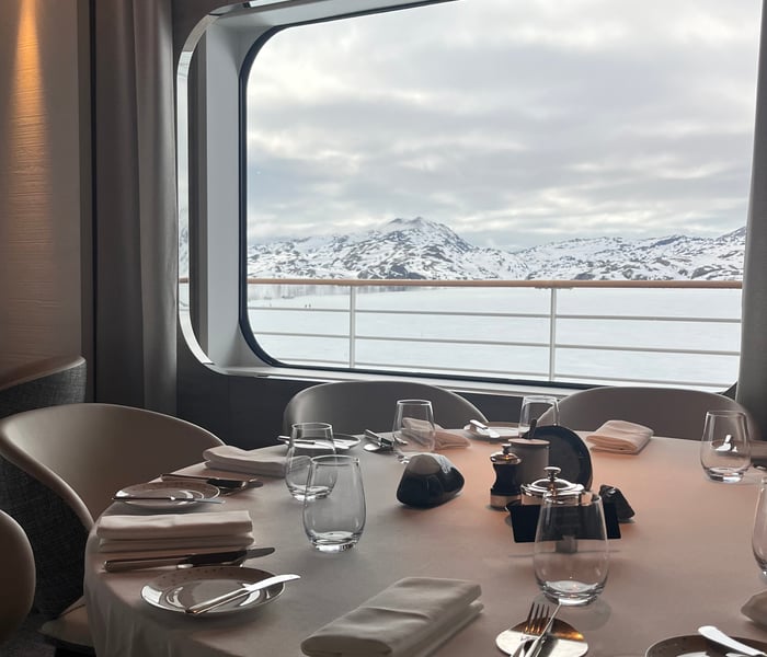 Nuna restaurant, Le Commandant Charcot, Ponant in Greenland