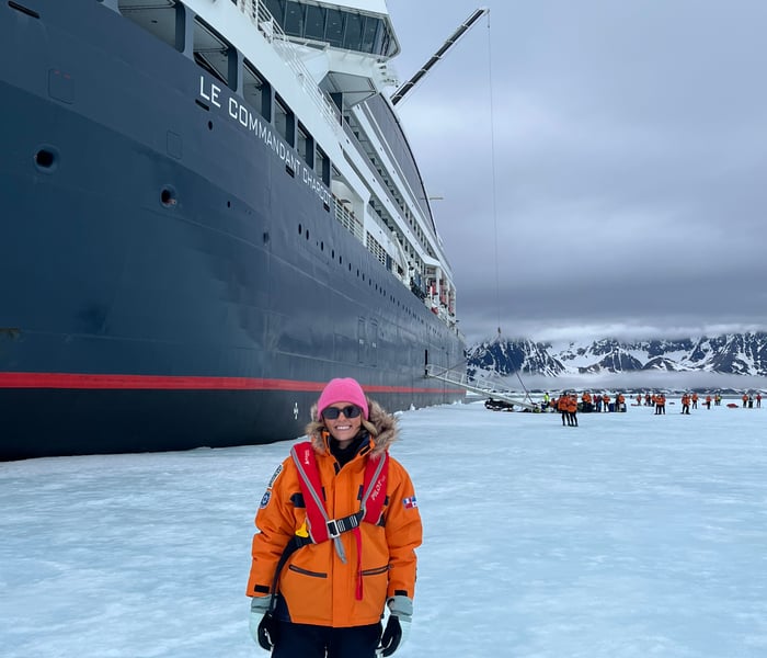 Claire and Le Commandant Charcot in Greenland