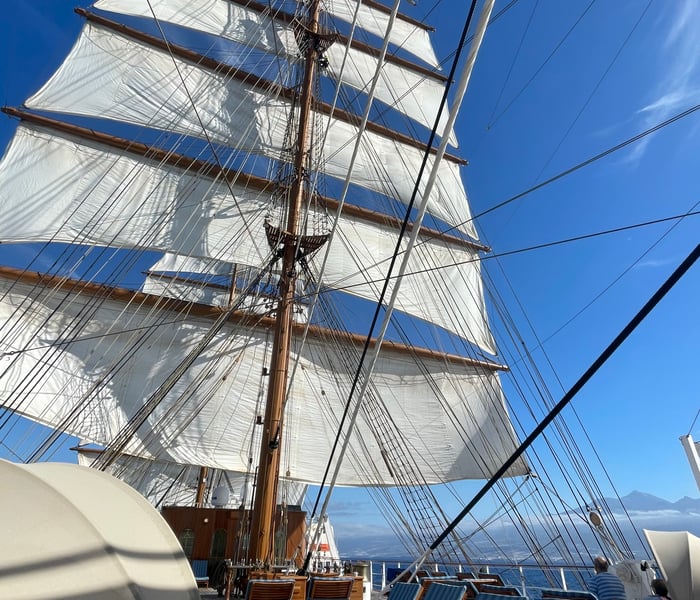 sea cloud spirit sailing in the canary islands