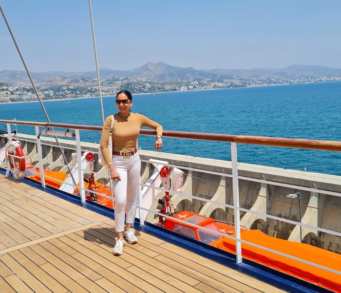 Anjalina on Windstar's Wind Surf in the Mediterranean 