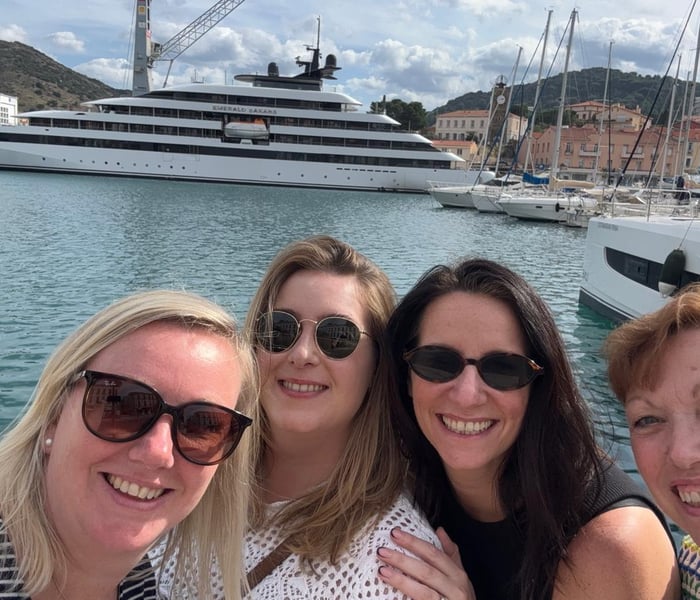 Cathy in Port-Vendres on Emerald Sakara