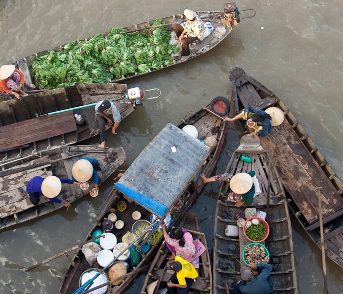 Floating market in Vietnam