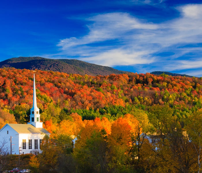 vermont in the autumn, the best time to cruise canada and new england